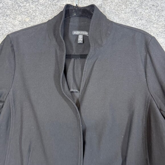 Eileen Fisher Black Blazer Jacket  Viscose Blend Workwear Minimalist Size L - Picture 3 of 13
